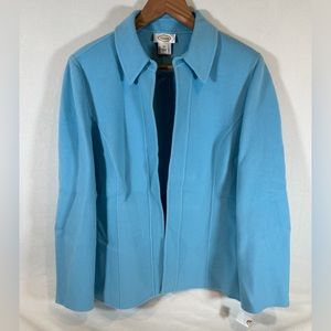 Talbots Vintage Wool Blue Blazer Jacket Womens Size 14